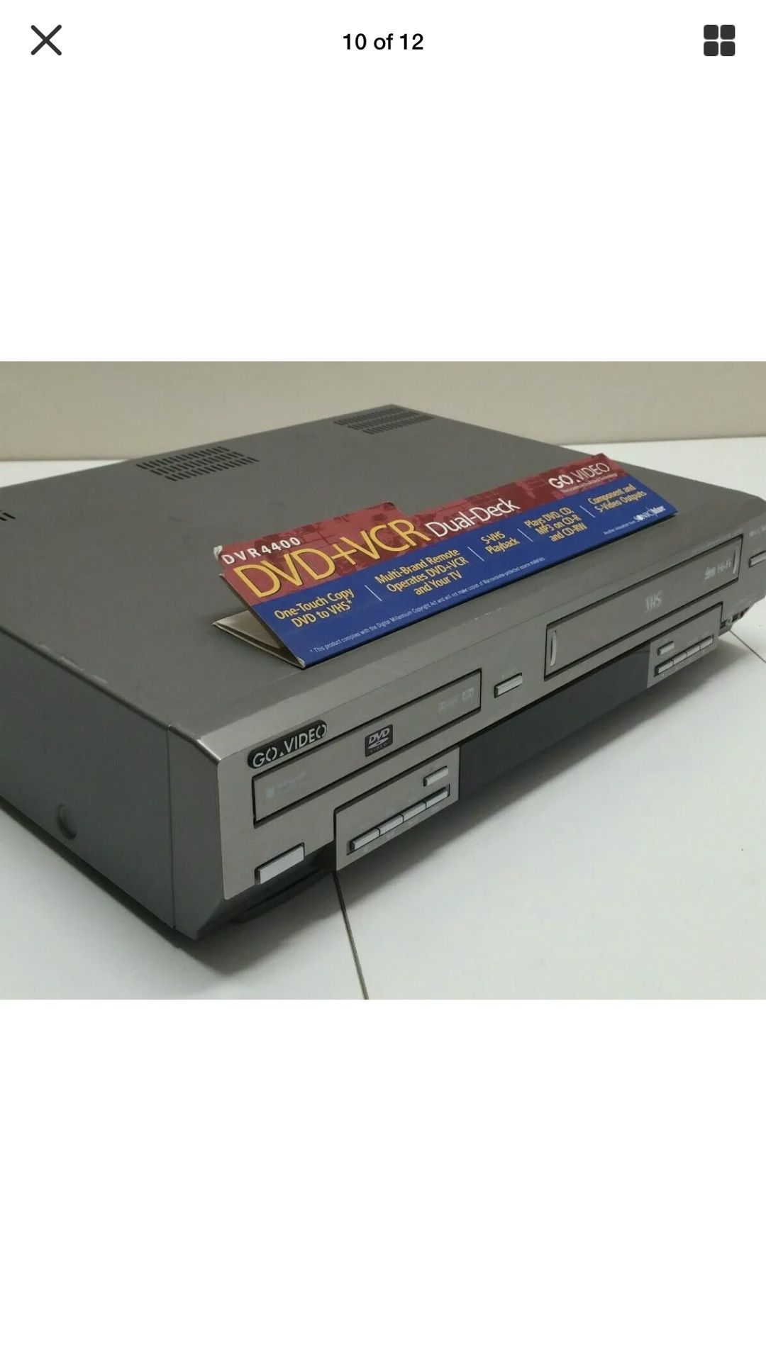 Sonic Blue Go Video DVD VCR Combo DVR4400 4 Head Hi-Fi Video Cassette Recorder