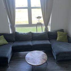 Blue Grey Sectional Couch