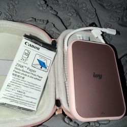 Brand new / never used- Awesome Canon Ivy photo printer in rose gold