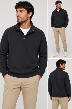 Goodfellow & Co Men’s Quilted Snap Mock Neck Pullover Sweatshirt NWT Size Small