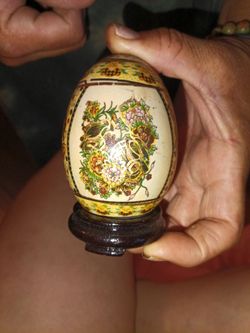 Hand painted decorative china egg.