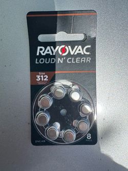 Rayovac Loud N' Clear Size 312 Hearing Aid Batteries 8-Pack