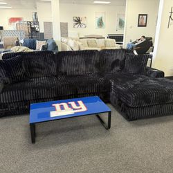 Black Corduroy Modular Sectional Sofa With Chaise 