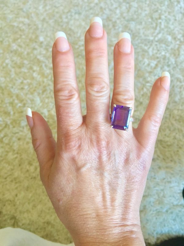 Tiffany & Co. Amethyst & sterling silver cocktail ring size 5.5