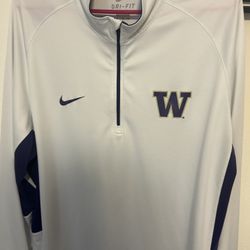 Nike Mens Washington Huskies Dri Fit 1/4 Zip Pullover 2XL White 