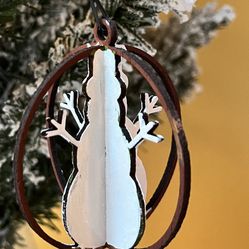 Wooden Christmas Ornament (snowman Design)