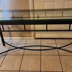 Iron & Glass Top Console / Sofa Table 

