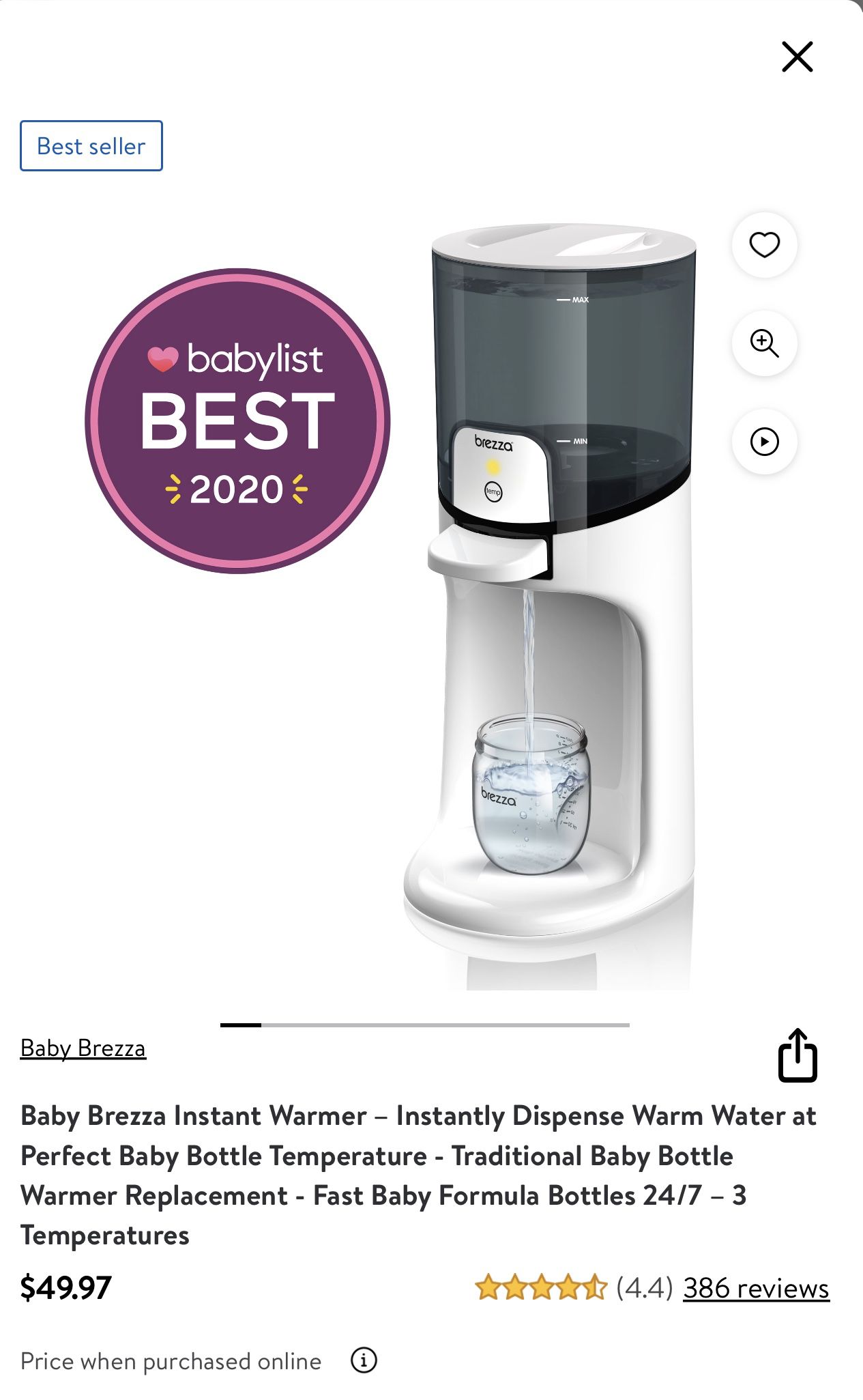 Water Warmer for Baby Formula