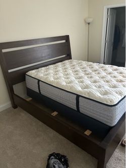 Custom made mattress box spring and large bed frame