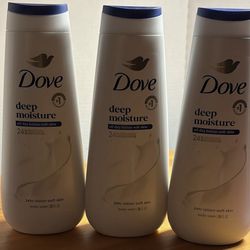 Dove Body wash 3 Full Size Bottles New