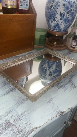 Hollywood Regency mirrored vintage tray
