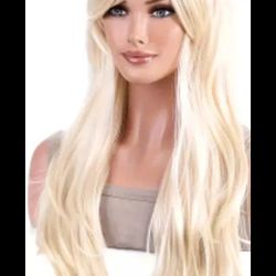 Platinum Long Blonde Wig No Lace Cap New On Sale Today Only For 20$