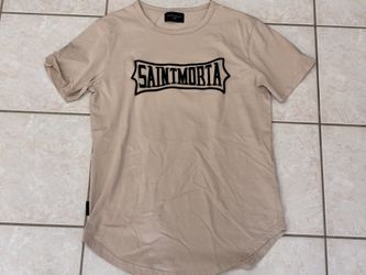 Saint Morta T Shirt Mens Large Beige Logo Graphic Streetwear Cotton Tee