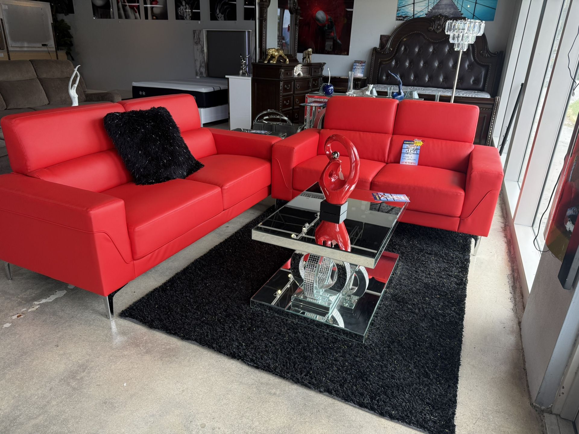 Biggest Sale Of The Year Get This 2 Pc Sofa And Love In Black White Grey Or Red For Only $599