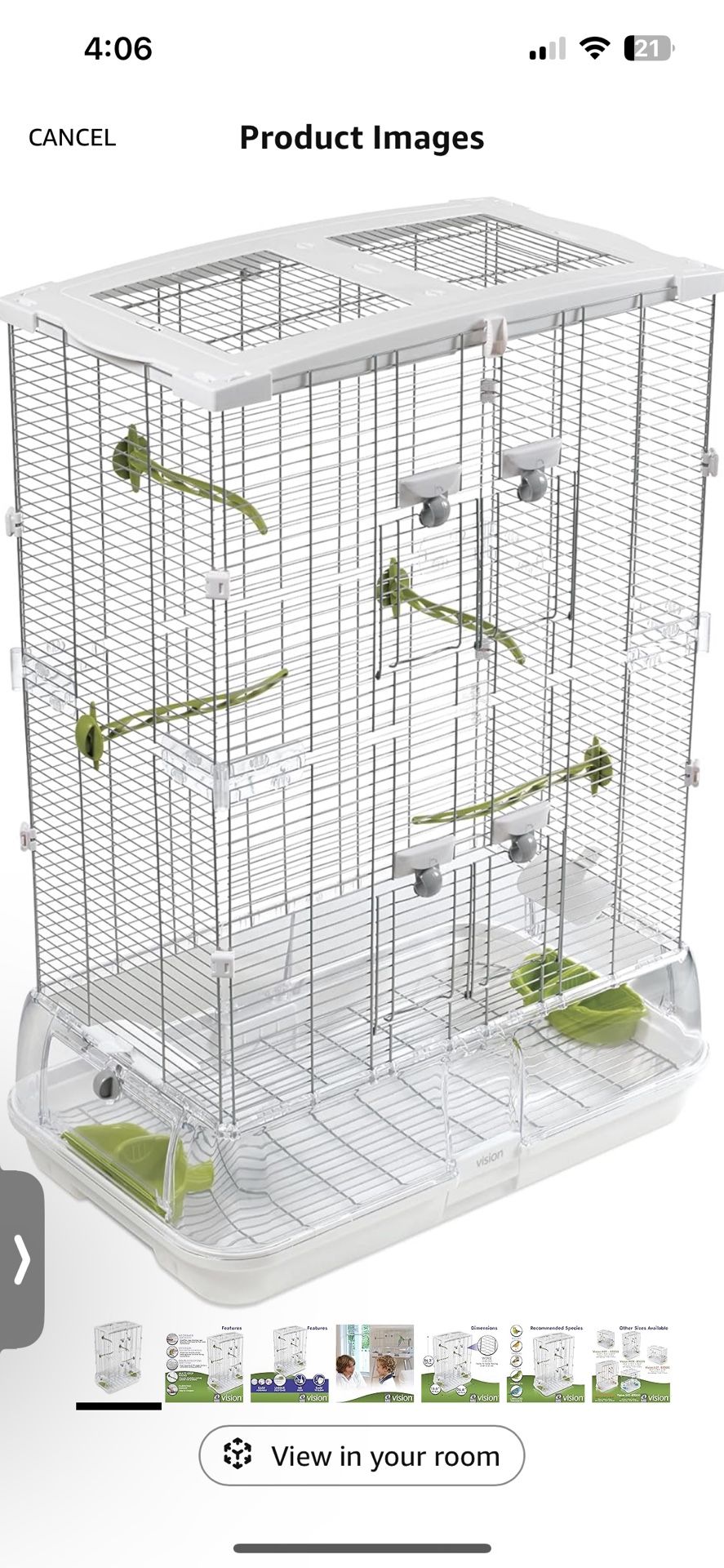 Vision Bird Cage & Metal Stand