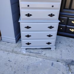 Gray Tallboy 6 Drawers Solid Wood