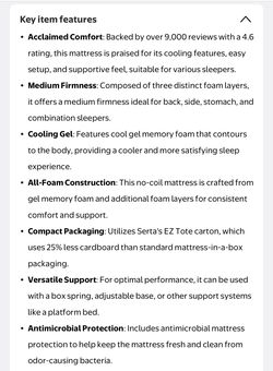 Serta 10" Queen Gel Memory Foam Mattress – Never Slept On