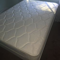 Practically NEW  FULL MATTRESS + BOX SPRING w/ FRAME