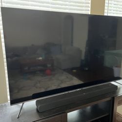 TCL 4K UHD QLED 65” Roku Tv And Soundbar