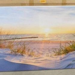 Large Canvas Wall Art of the Seaside at Sunset, 60"x 30"