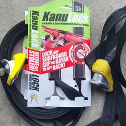 Kanulock locking tie down strap for surfboard sup kayak