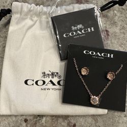COACH necklace & Earrings 