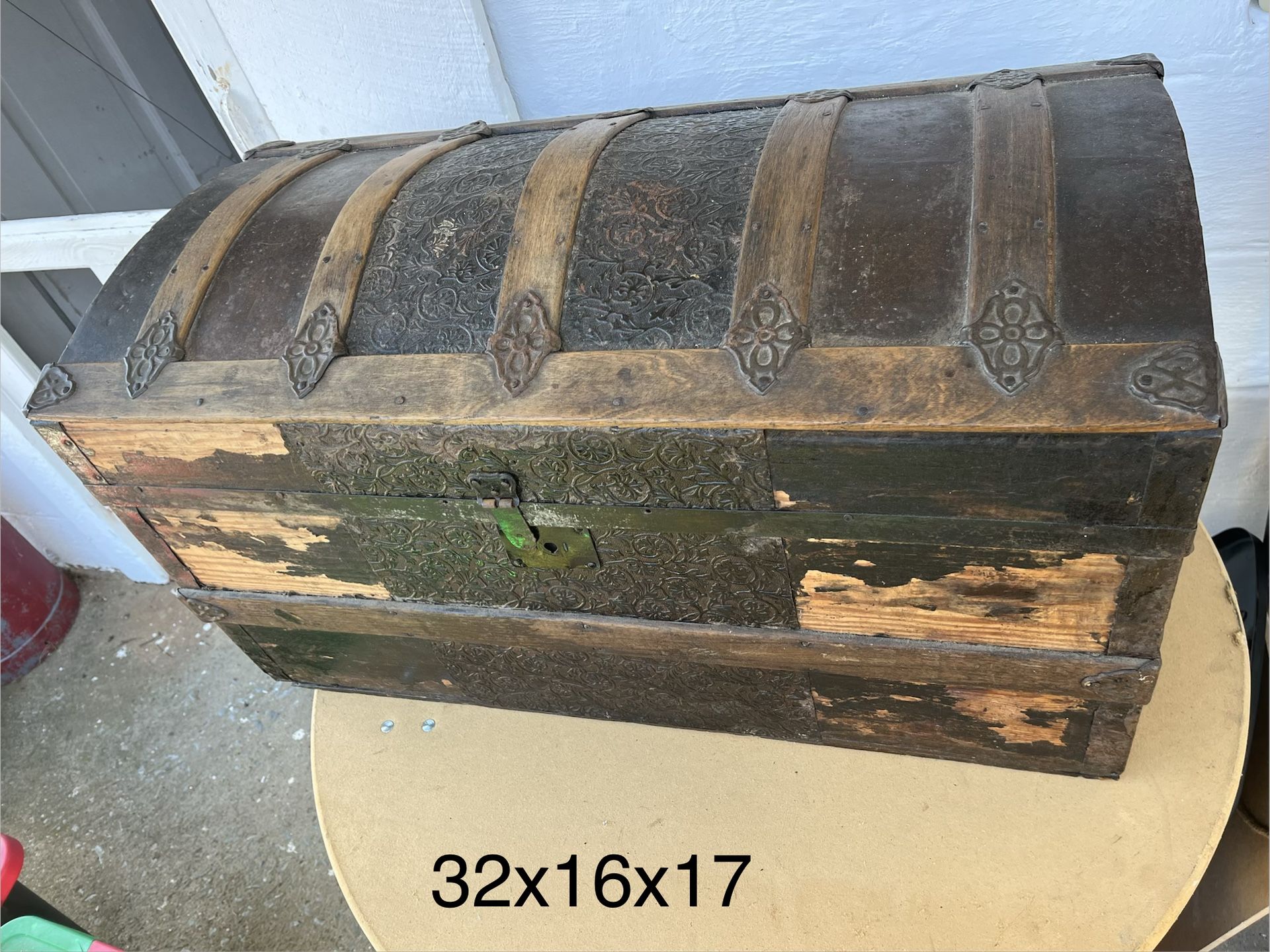 Antique Dome-top Steamer Trunk