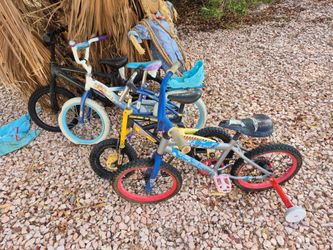 FREE! 7 -> 4 Different Bicycles For Various Ages - 1 Left With Training Wheels - May Need New Tubes For Tires