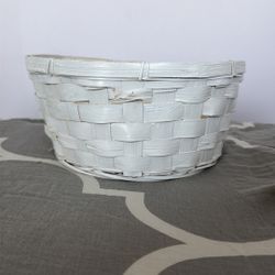 Rustic White Woven Basket