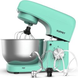 KUPPET Stand Mixer, 8-Speed Electric Mixer, Tilt-Head Food Mixer with Dough Hook, Wire Whip & Beater, 4.7QT Stainless Steel Bowl, Macaron Green