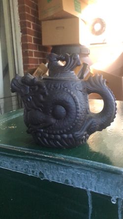 Dragon Ceramic Teapot Dark Clay