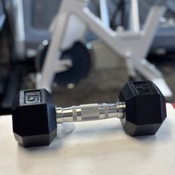 Rubber hex 15 Lb dumbbell