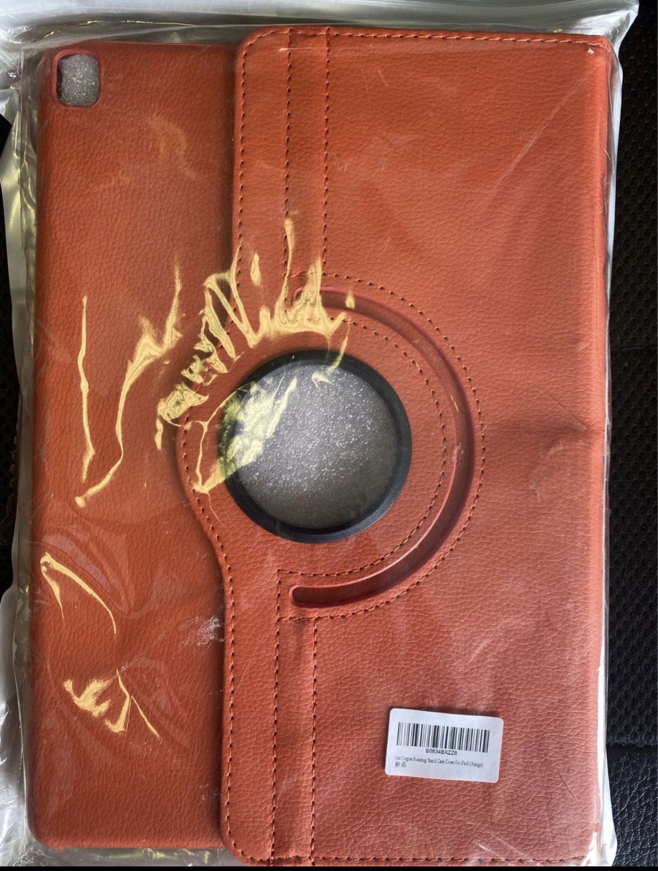 360 Degree ratating stand case cover for ipad orange color. Brand new never used