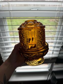Amber stars and bars fairy lamp