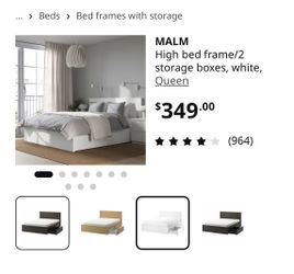 IKEA Queen Bed Frame with Storage Drawers