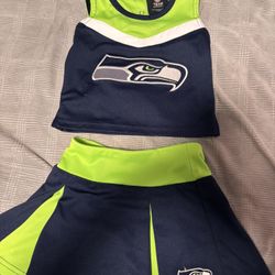 Toddler Girls Seahawks Cheerleader Set