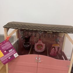 Our Generation Horse Barn Playset for 18" Dolls - Saddle Up Stables - Pink