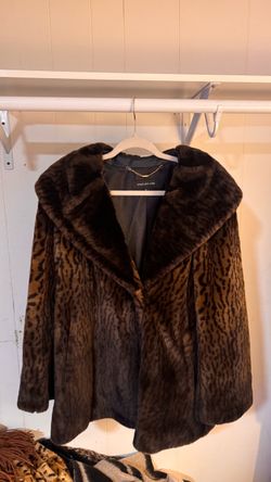 Jones New York Leopard-Print Coat with Oversized Collar