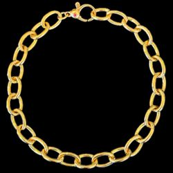 Roberto Coin 18K Yellow Gold Chain Oval Link Charm Bracelet 8” 7.5mm