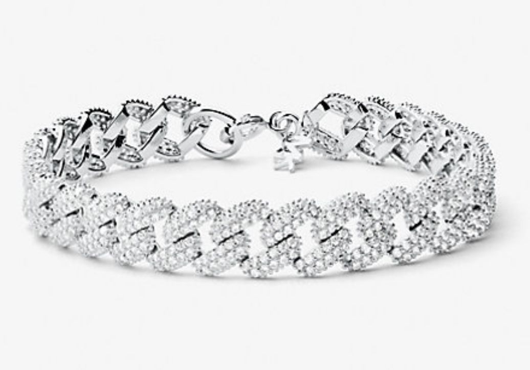 Michael Kors Sterling Silver Pavé Curb Link Bracelet