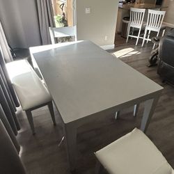 Kitchen Table 2 Chairs And 2 Benches