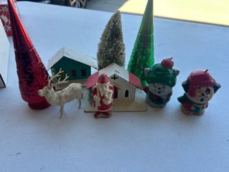 Vintage Christmas Miniature Village Figurine Collection