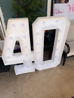 number 40 4ft tall,multicolor