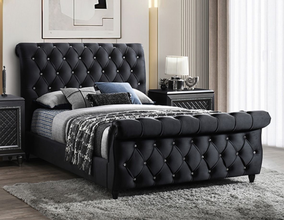 NEW QUEEN AND KING SIZE SLEIGH BED WITH MATTRESS AND BOXSPRING INCLUDING FREE DELIVERY