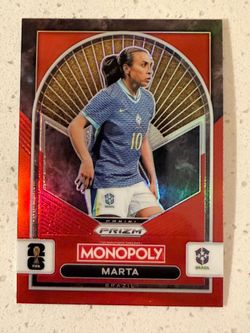 2026 Marta Prizm Monopoly Red Parallel Soccer Card Y2K Sportcore