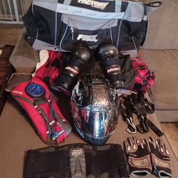 Iicon Motorcycle Or Outdoor Sports Helmet With FMX Large Bag With Accessories 