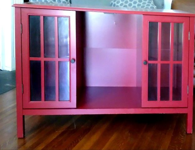 Red 2 Door 4 Shelves Cabinet