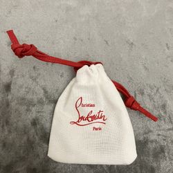 Louboutin Black Heel Caps And White Dust Bag 
