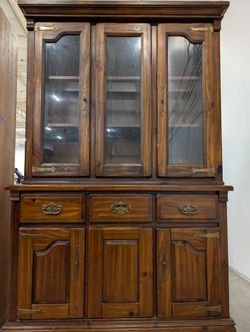 Virginia House Wood Display Hutch Cabinet