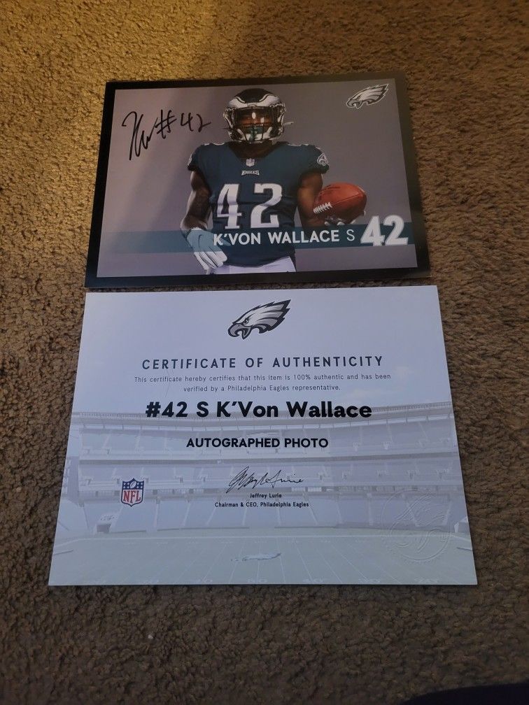 Philadelphia Eagles Kvon Wallace And Kenneth Gainewell Signed Photo With COA